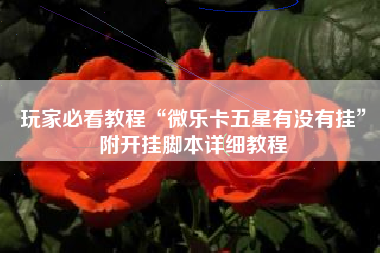 玩家必看教程“微乐卡五星有没有挂”附开挂脚本详细教程