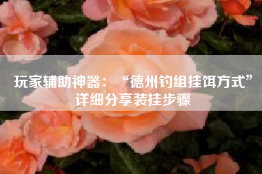 玩家辅助神器：“德州钓组挂饵方式”详细分享装挂步骤