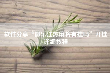 软件分享“微乐江苏麻将有挂吗”开挂详细教程