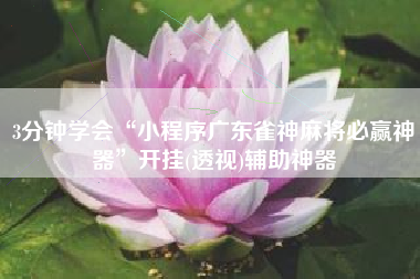 3分钟学会“小程序广东雀神麻将必赢神器”开挂(透视)辅助神器