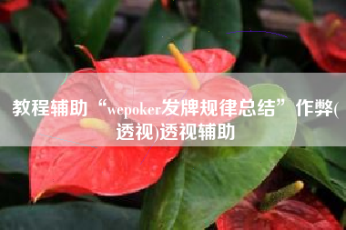 教程辅助“wepoker发牌规律总结”作弊(透视)透视辅助