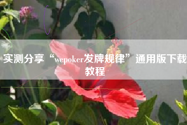 实测分享“wepoker发牌规律”通用版下载教程