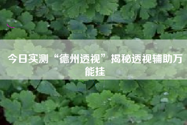 今日实测“德州透视	”揭秘透视辅助万能挂