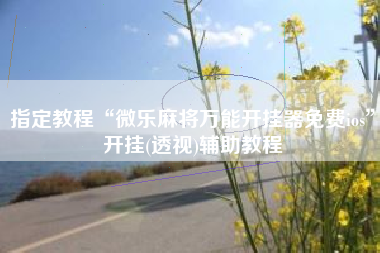 指定教程“微乐麻将万能开挂器免费ios	”开挂(透视)辅助教程