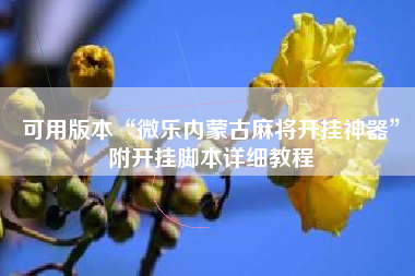 可用版本“微乐内蒙古麻将开挂神器	”附开挂脚本详细教程