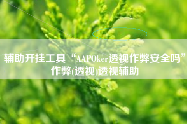 辅助开挂工具“AAPOker透视作弊安全吗	”作弊(透视)透视辅助