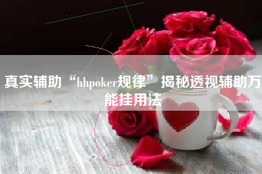 真实辅助“hhpoker规律”揭秘透视辅助万能挂用法