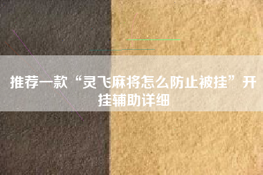 推荐一款“灵飞麻将怎么防止被挂”开挂辅助详细