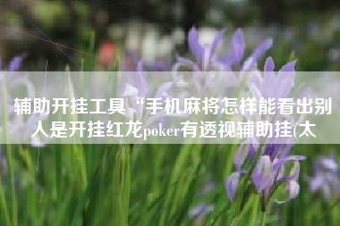 辅助开挂工具“手机麻将怎样能看出别人是开挂红龙poker有透视辅助挂(太