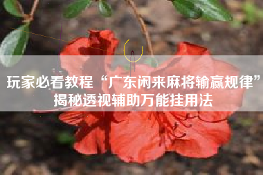 玩家必看教程“广东闲来麻将输赢规律”揭秘透视辅助万能挂用法