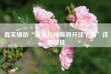 真实辅助“友友万州麻将开挂下载	”详细开挂