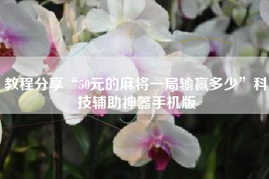 教程分享“50元的麻将一局输赢多少”科技辅助神器手机版