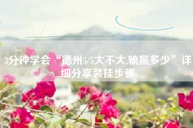 3分钟学会“德州5/5大不大,输赢多少	”详细分享装挂步骤