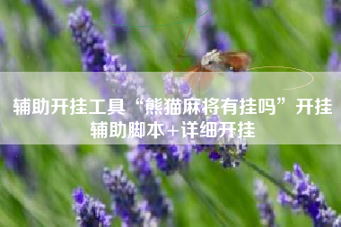 辅助开挂工具“熊猫麻将有挂吗”开挂辅助脚本+详细开挂