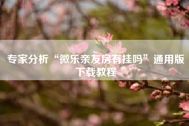 专家分析“微乐亲友房有挂吗”通用版下载教程