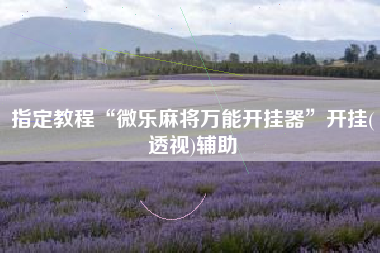 指定教程“微乐麻将万能开挂器	”开挂(透视)辅助