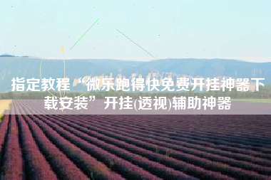 指定教程“微乐跑得快免费开挂神器下载安装”开挂(透视)辅助神器