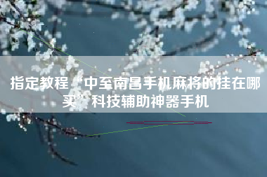 指定教程“中至南昌手机麻将的挂在哪买	”科技辅助神器手机