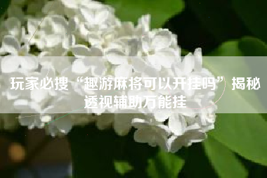 玩家必搜“趣游麻将可以开挂吗”揭秘透视辅助万能挂