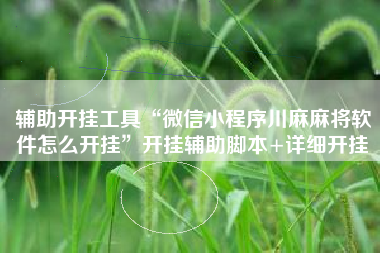 辅助开挂工具“微信小程序川麻麻将软件怎么开挂”开挂辅助脚本+详细开挂