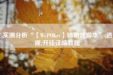 实测分析“【WePOKer】辅助器脚本	”(透视)开挂详细教程