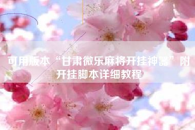 可用版本“甘肃微乐麻将开挂神器	”附开挂脚本详细教程