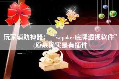 玩家辅助神器：“wepoker底牌透视软件	”(原来确实是有插件