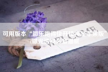 可用版本“微乐跑得快开挂神器苹果版	”(曝光透视必备猫腻