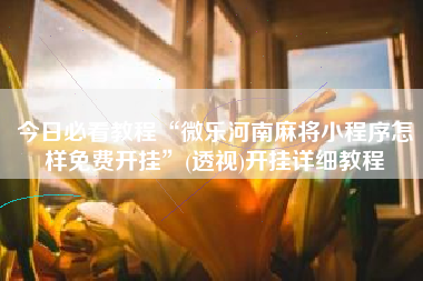 今日必看教程“微乐河南麻将小程序怎样免费开挂”(透视)开挂详细教程