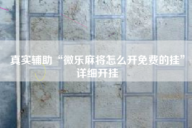 真实辅助“微乐麻将怎么开免费的挂”详细开挂