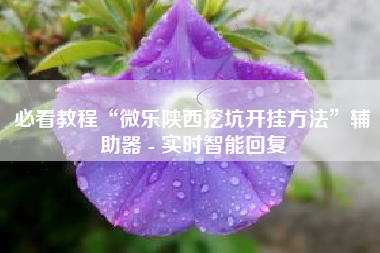 必看教程“微乐陕西挖坑开挂方法”辅助器 - 实时智能回复