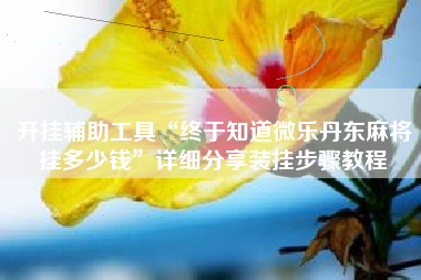 开挂辅助工具“终于知道微乐丹东麻将挂多少钱	”详细分享装挂步骤教程