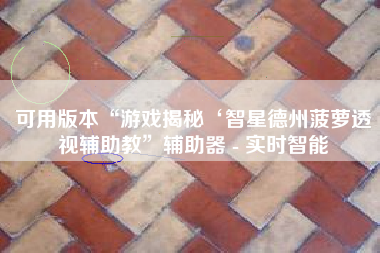 可用版本“游戏揭秘‘智星德州菠萝透视辅助教”辅助器 - 实时智能