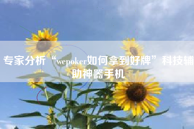专家分析“wepoker如何拿到好牌”科技辅助神器手机
