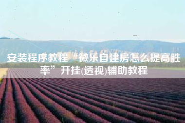 安装程序教程“微乐自建房怎么提高胜率	”开挂(透视)辅助教程