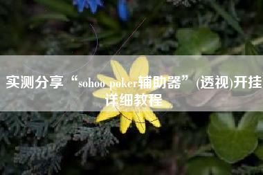 实测分享“sohoo poker辅助器	”(透视)开挂详细教程