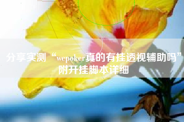 分享实测“wepoker真的有挂透视辅助吗	”附开挂脚本详细