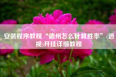 安装程序教程“德州怎么计算胜率	”(透视)开挂详细教程