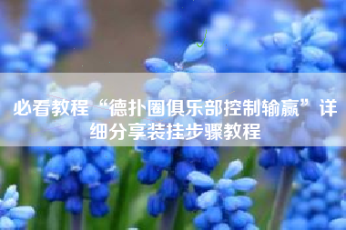 必看教程“德扑圈俱乐部控制输赢	”详细分享装挂步骤教程