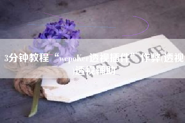 3分钟教程“wepoKer透视插件”作弊(透视)透视辅助