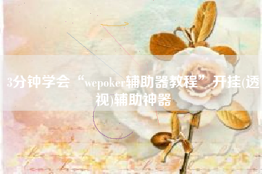 3分钟学会“wepoker辅助器教程”开挂(透视)辅助神器