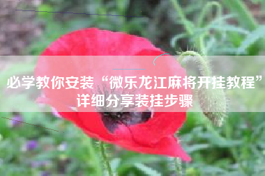 必学教你安装“微乐龙江麻将开挂教程”详细分享装挂步骤