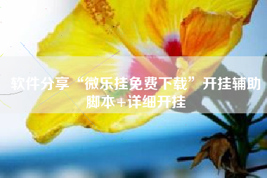 软件分享“微乐挂免费下载”开挂辅助脚本+详细开挂