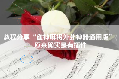 教程分享“雀神麻将外卦神器通用版”(原来确实是有插件