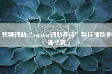 教程辅助“wepoker辅助开挂”科技辅助神器手机