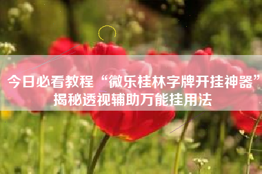 今日必看教程“微乐桂林字牌开挂神器”揭秘透视辅助万能挂用法