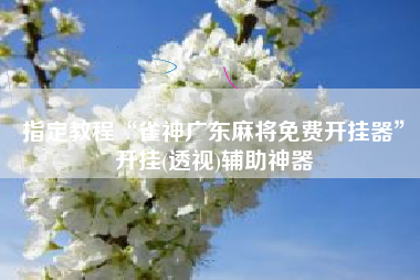 指定教程“雀神广东麻将免费开挂器”开挂(透视)辅助神器