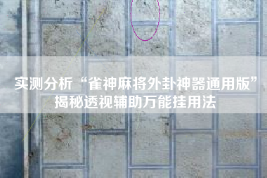 实测分析“雀神麻将外卦神器通用版”揭秘透视辅助万能挂用法