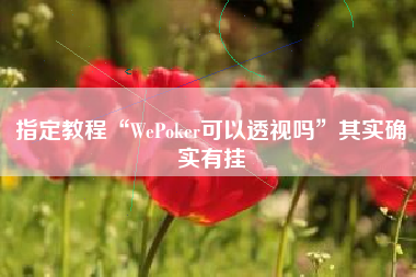 指定教程“WePoker可以透视吗”其实确实有挂