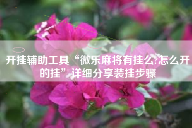 开挂辅助工具“微乐麻将有挂么?怎么开的挂	”详细分享装挂步骤